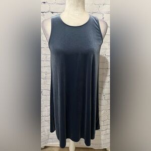 Ellison Blue Velvet Knee Length Sleeveless Dress Medium